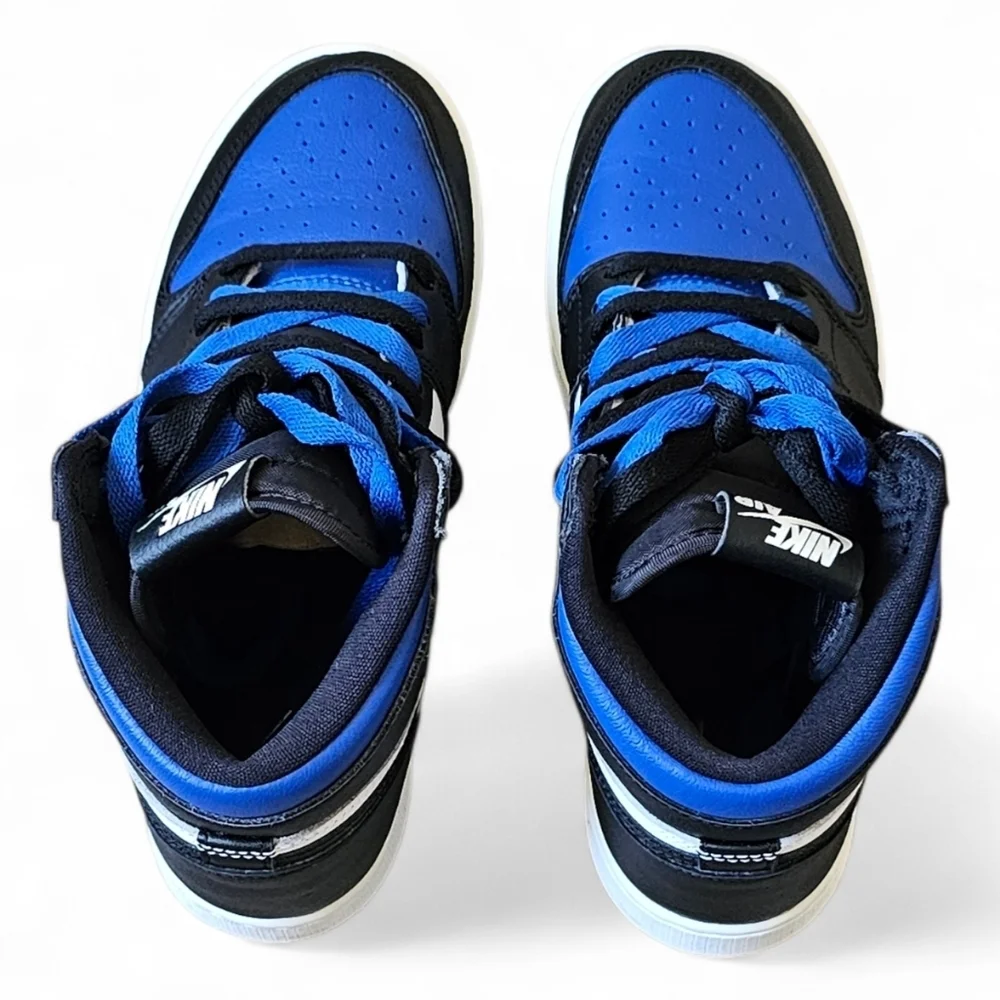 Air Jordan 1 Mid Royal Blue Black Youth Sneakers Size 5.5Y